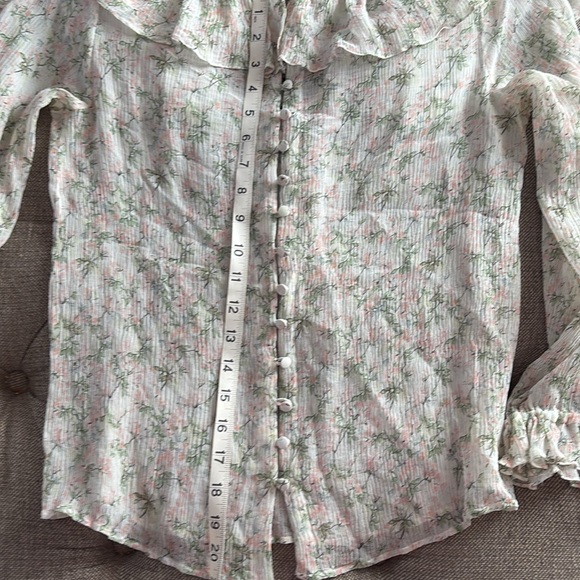 Paul & Joe Peasant Blouse w/Bow on Sleeve Button back size 2 - Picture 6 of 7